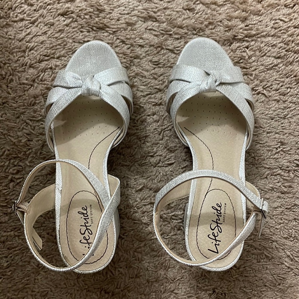 Life stride silver heels